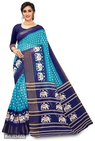 Beautiful Art Silk Saree with Blouse Piece-thumb0