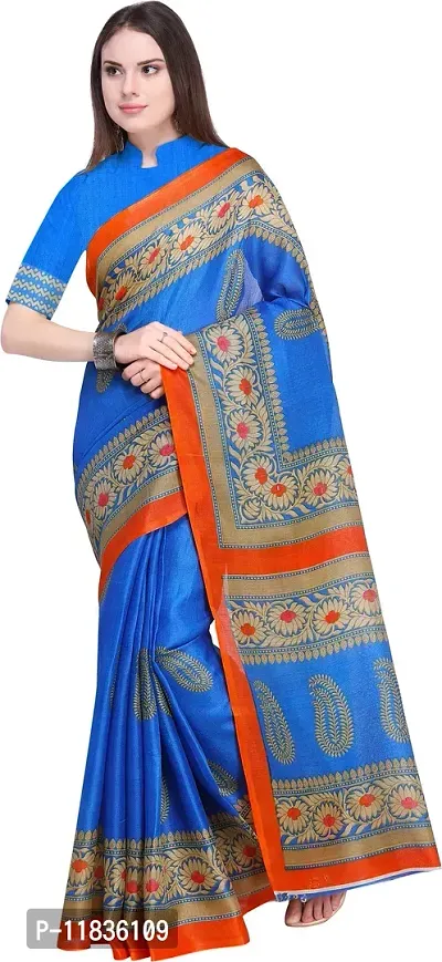 Beautiful Art Silk Saree with Blouse Piece-thumb2