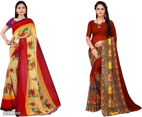 Beautiful Georgette Saree with Blouse Piece Pack Of 2