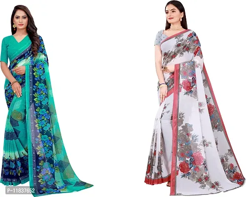 Beautiful Georgette Saree with Blouse Piece Pack Of 2