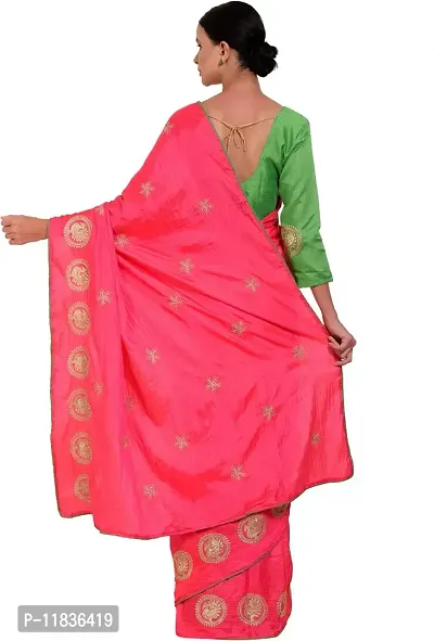 Beautiful Silk Blend Saree with Blouse Piece-thumb2