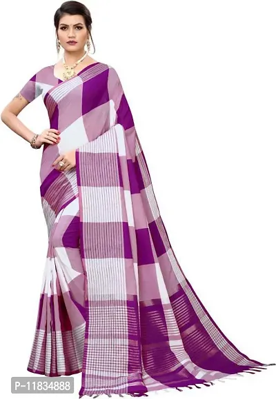 Beautiful Cotton Silk Saree with Blouse Piece-thumb0