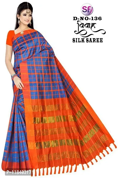 Beautiful Art Silk Saree with Blouse piece-thumb0