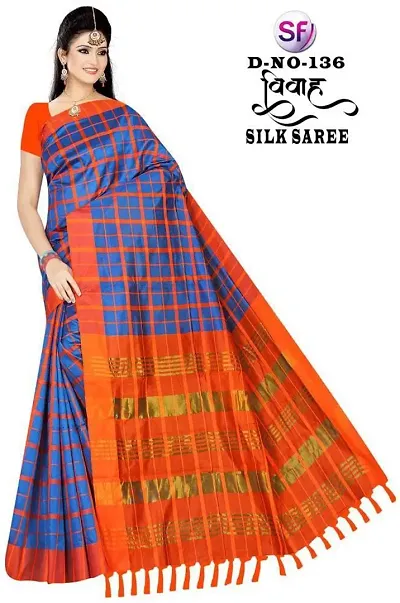 Glamorous Cotton Silk Saree with Blouse piece 