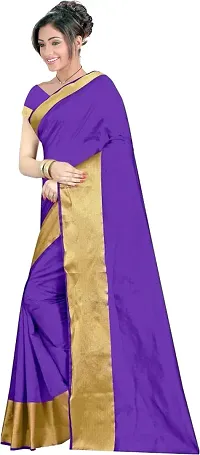 Beautiful Cotton Silk Saree with Blouse Piece-thumb1