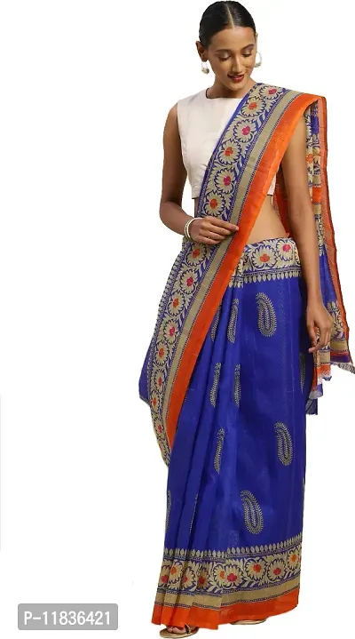 Beautiful Art Silk Saree with Blouse Piece-thumb0