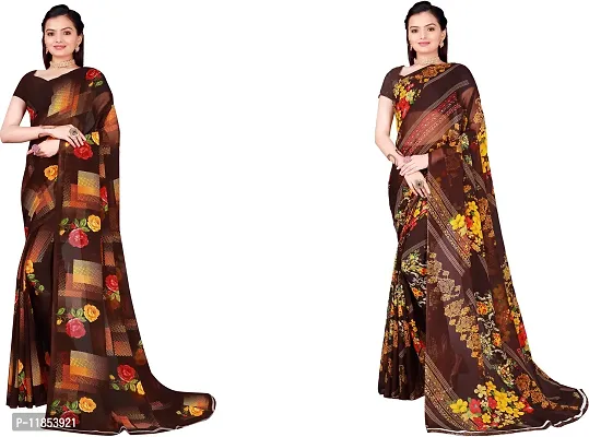 Beautiful Georgette Saree With Blouse Piece Pack Of 2-thumb0