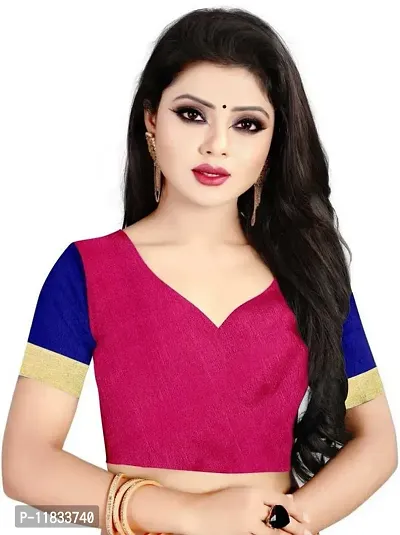 Beautiful Silk Blend Saree with Blouse Piece-thumb2