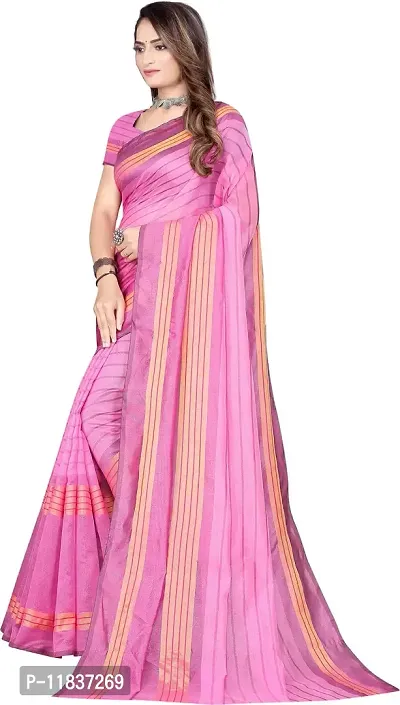 Beautiful Cotton Silk Saree with Blouse Piece-thumb2