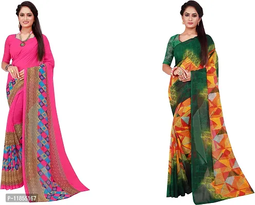 Beautiful Georgette Saree With Blouse Piece Pack Of 2