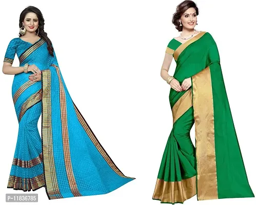 Beautiful Georgette Saree with Blouse Piece Pack Of 2-thumb0