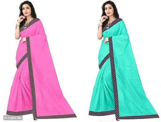 Beautiful Art Silk Saree With Blouse Piece Pack Of 2