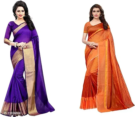 Beautiful Georgette Saree with Blouse Piece Pack Of 2-thumb0