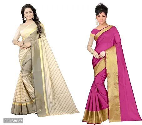 Beautiful Georgette Saree with Blouse Piece Pack Of 2-thumb0