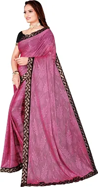 Beautiful Lycra Saree with Blouse Piece-thumb1