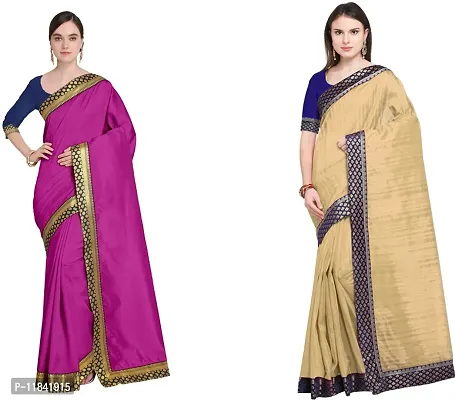 Beautiful Art Silk Saree With Blouse Piece Pack Of 2-thumb0