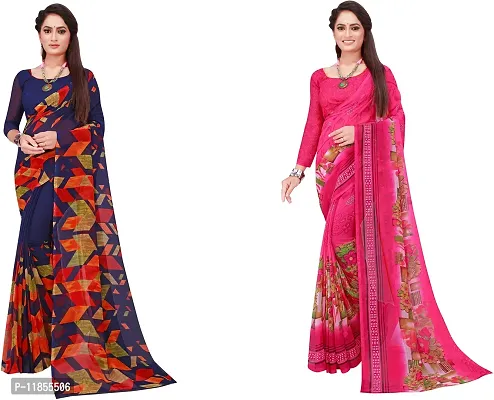 Beautiful Georgette Saree With Blouse Piece Pack Of 2-thumb0