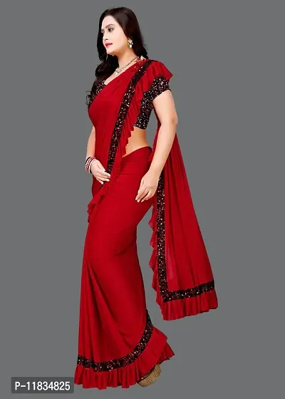 Beautiful Silk Blend Saree with Blouse Piece-thumb2