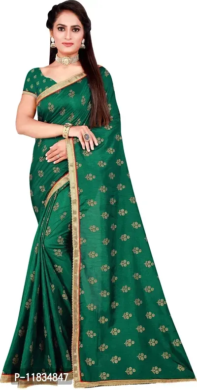 Beautiful Silk Blend Saree with Blouse Piece-thumb0