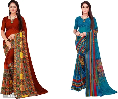 Beautiful Georgette Saree with Blouse Piece Pack Of 2