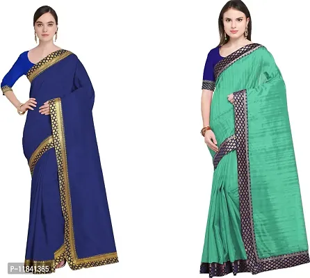 Beautiful Art Silk Saree With Blouse Piece Pack Of 2-thumb0