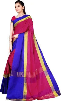 Beautiful Cotton Silk Saree with Blouse Piece-thumb1