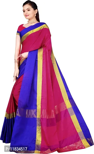 Beautiful Cotton Silk Saree with Blouse Piece-thumb2