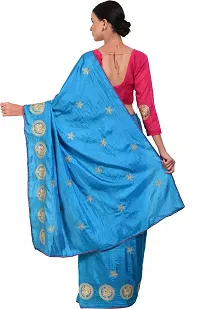 Beautiful Silk Blend Saree with Blouse Piece-thumb1