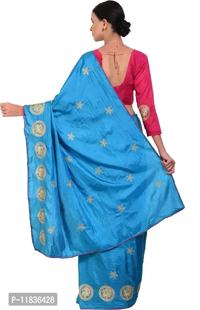 Beautiful Silk Blend Saree with Blouse Piece-thumb2