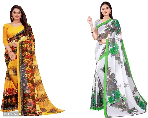 Beautiful Georgette Saree With Blouse Piece Pack Of 2-thumb0