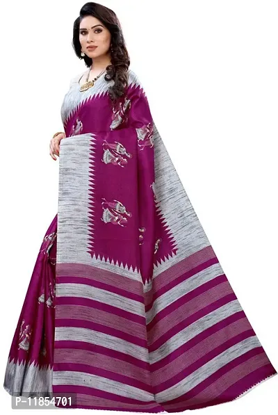 Beautiful Art Silk Saree with Blouse piece-thumb2