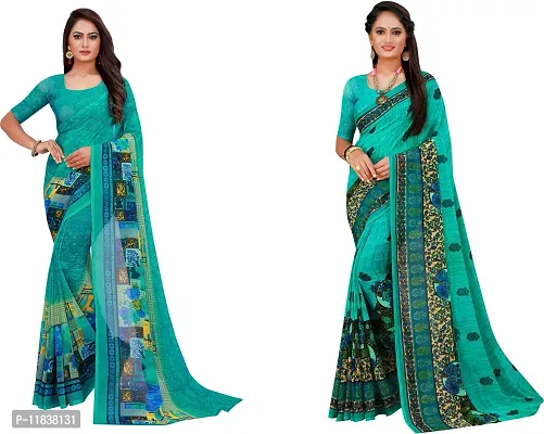 Beautiful Georgette Saree with Blouse Piece Pack Of 2