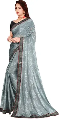 Beautiful Lycra Saree with Blouse Piece-thumb1