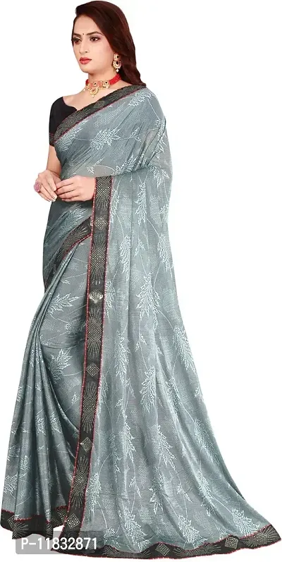 Beautiful Lycra Saree with Blouse Piece-thumb2