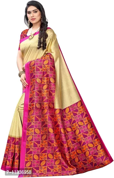 Beautiful Art Silk Saree with Blouse Piece-thumb2