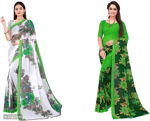 Beautiful Georgette Saree with Blouse Piece Pack Of 2