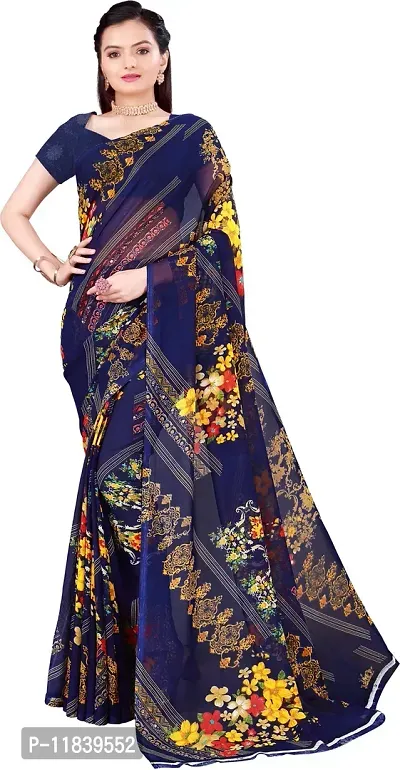 Beautiful Georgette Saree with Blouse piece-thumb0