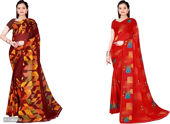 Beautiful Georgette Saree With Blouse Piece Pack Of 2-thumb0