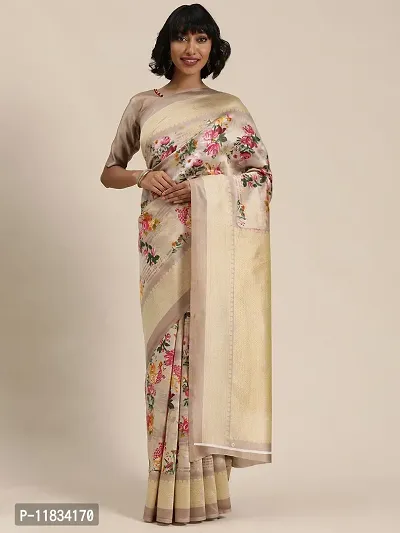 Beautiful Art Silk Saree with Blouse Piece-thumb0