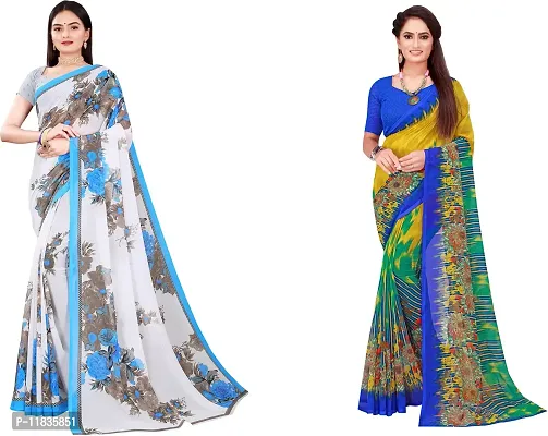 Beautiful Georgette Saree with Blouse Piece Pack Of 2