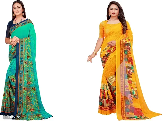 Beautiful Georgette Saree With Blouse Piece Pack Of 2-thumb0