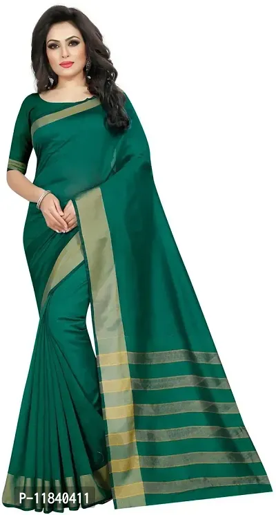 Beautiful Cotton Silk Saree with Blouse piece-thumb0