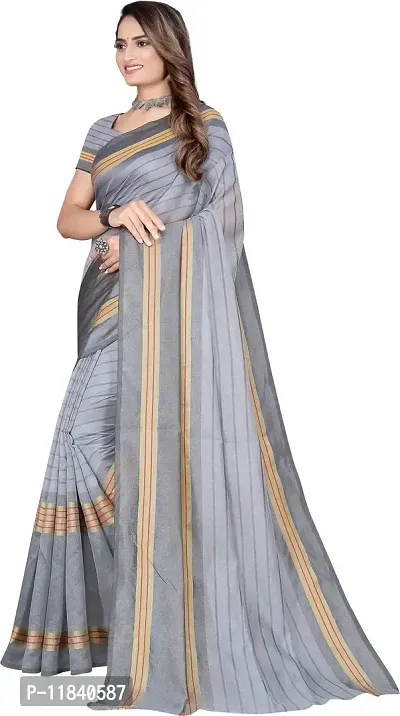 Beautiful Cotton Silk Saree with Blouse piece-thumb2