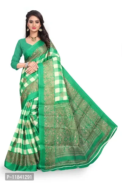 Beautiful Art Silk Saree with Blouse piece-thumb0