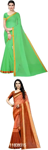 Beautiful Art Silk Saree With Blouse Piece Pack Of 2-thumb0