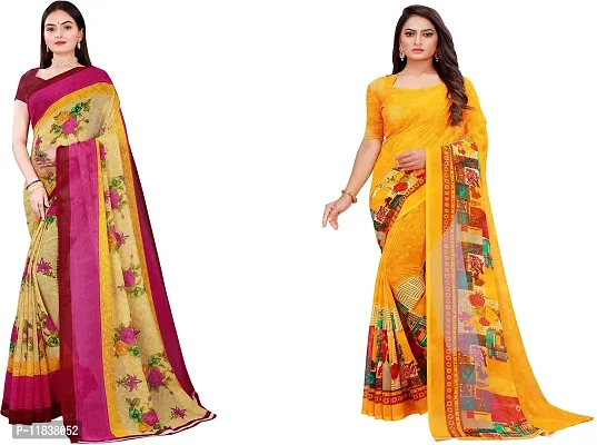 Beautiful Georgette Saree with Blouse Piece Pack Of 2