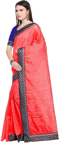 Beautiful Art Silk Saree with Blouse Piece-thumb1