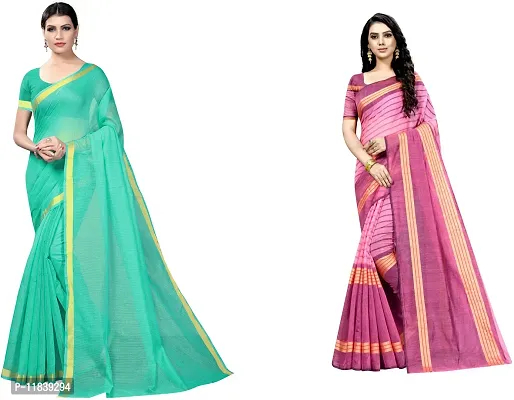 Beautiful Art Silk Saree With Blouse Piece Pack Of 2-thumb0