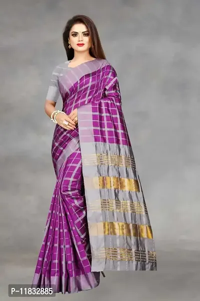 Beautiful Art Silk Saree with Blouse Piece-thumb0