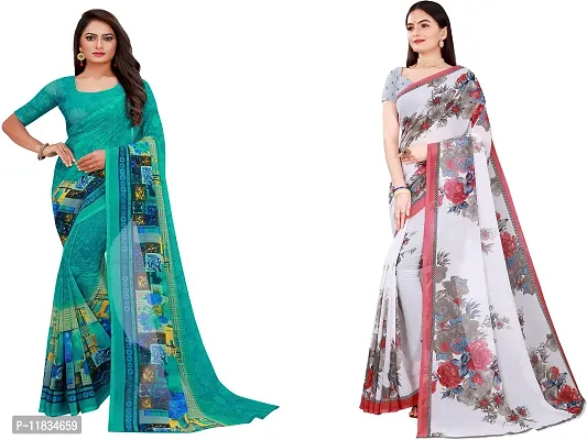 Beautiful Georgette Saree with Blouse Piece Pack Of 2